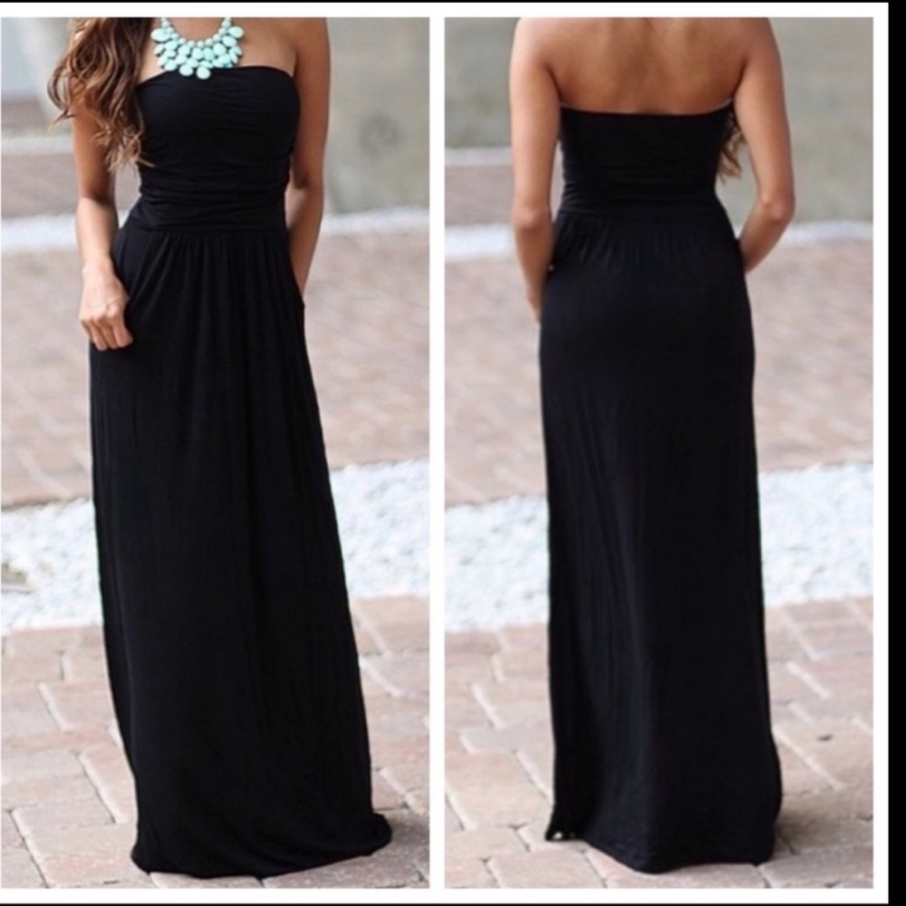 Best favorite style Tube side pockets maxi dress - Picture 3 of 3